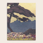The Flower Empire of Waan - Tree and Flowers on Field - Nature Ukiyo Landscape in Blue, Red, Green & Orange Notebook Gallery Image 4