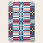 Woven Checks and Stripes Blue Burgundy Cutting Board Gallery Image 1