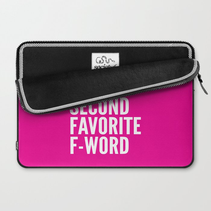 Feminist is My Second Favorite F-Word (Pink) Laptop Sleeve Gallery Image 2
