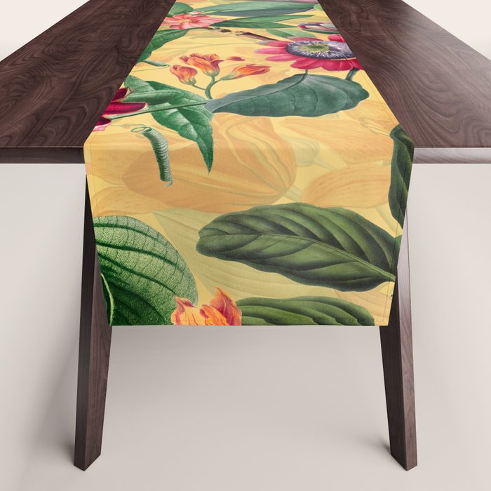 Exotic Sunny Vintage Passionflower Garden Table Runner Gallery Image 1