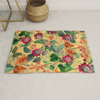 Exotic Sunny Vintage Passionflower Garden Rug Gallery Image 1