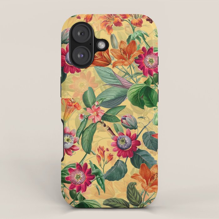 Exotic Sunny Vintage Passionflower Garden iPhone Case Gallery Image 1