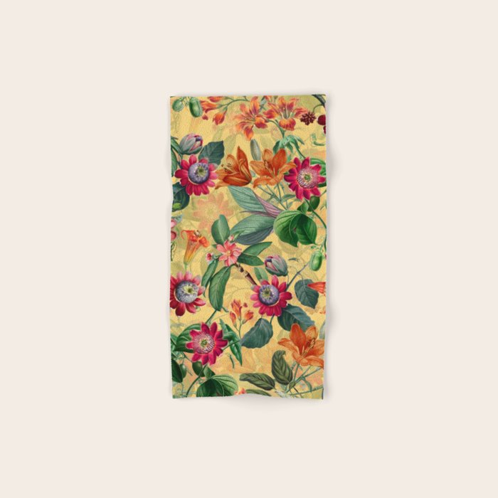 Exotic Sunny Vintage Passionflower Garden Bath Towel Gallery Image 1