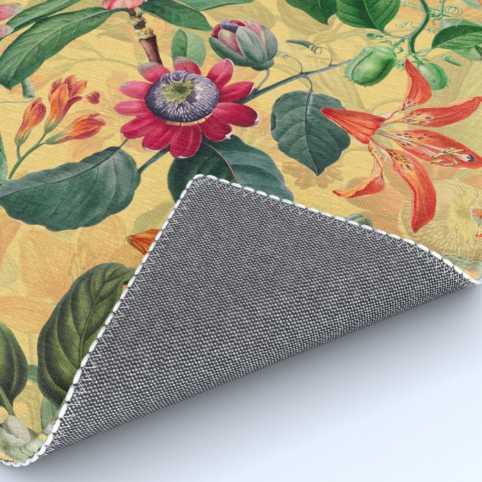 Exotic Sunny Vintage Passionflower Garden Rug Gallery Image 4