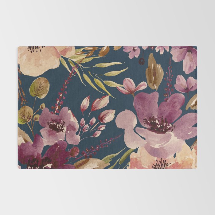 Watercolor Giant flowers fall colors Rug Gallery Image 2