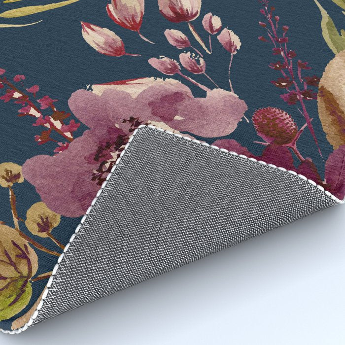 Watercolor Giant flowers fall colors Rug Gallery Image 4