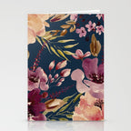Watercolor Giant flowers fall colors Stationery Card Gallery Image 2