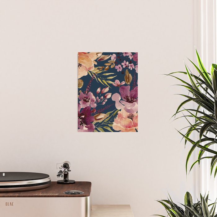 Watercolor Giant flowers fall colors Poster Gallery Image 2
