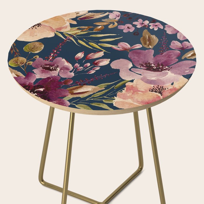 Watercolor Giant flowers fall colors Side Table Gallery Image 2