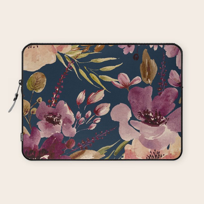 Watercolor Giant flowers fall colors Laptop Sleeve Gallery Image 1