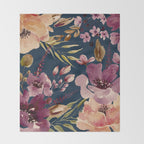 Watercolor Giant flowers fall colors Throw Blanket Gallery Image 2