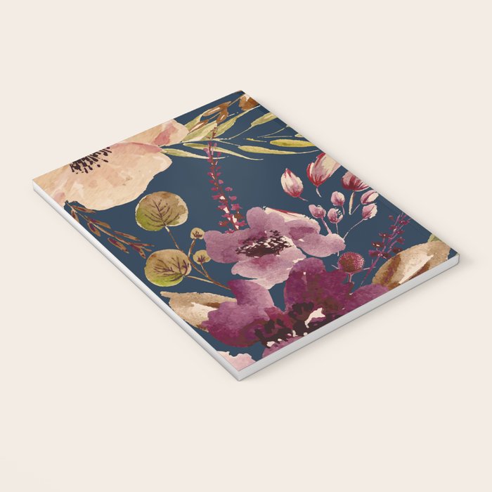 Watercolor Giant flowers fall colors Notebook Gallery Image 3