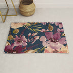 Watercolor Giant flowers fall colors Rug Gallery Image 1