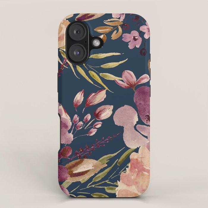 Watercolor Giant flowers fall colors iPhone Case Gallery Image 1