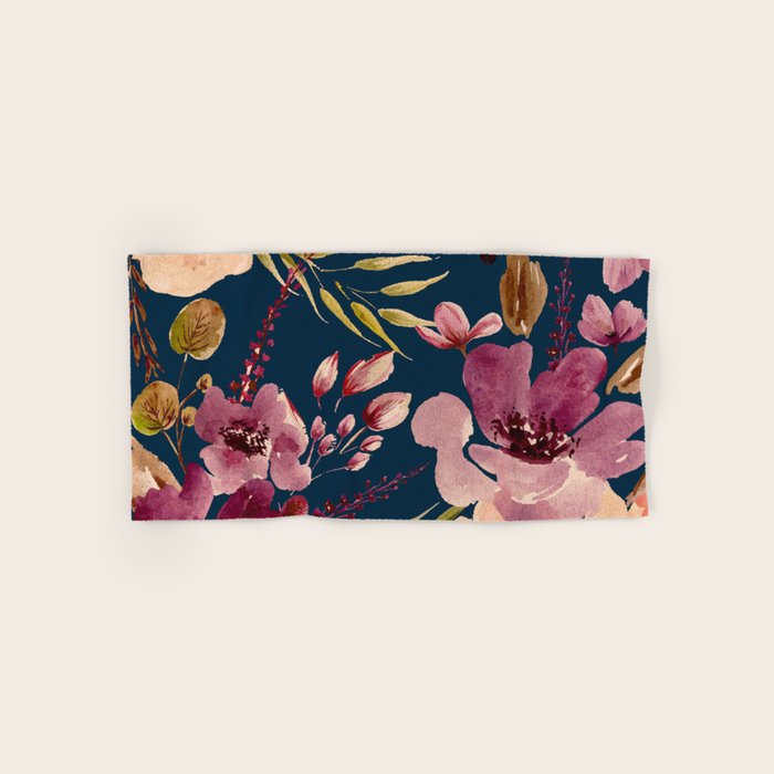 Watercolor Giant flowers fall colors Bath Towel Gallery Image 1