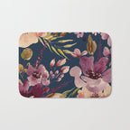 Watercolor Giant flowers fall colors Bath Mat Gallery Image 1