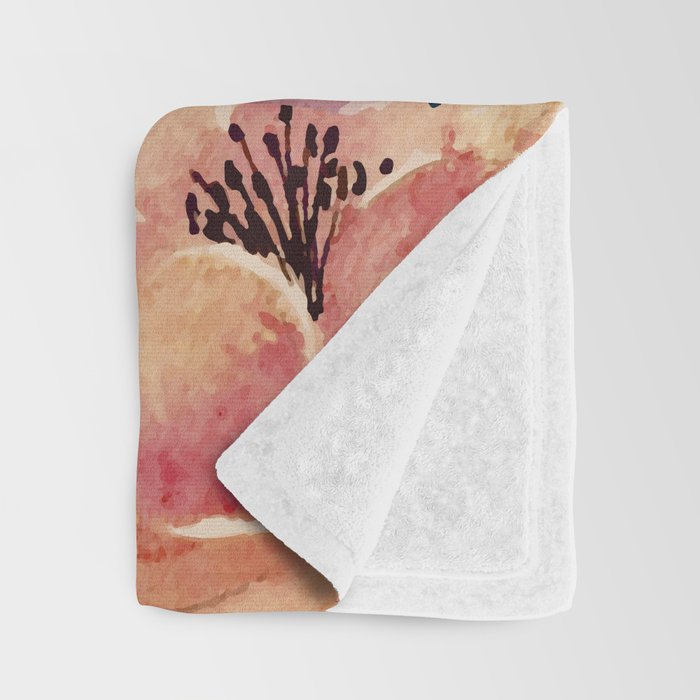 Watercolor Giant flowers fall colors Throw Blanket Gallery Image 3