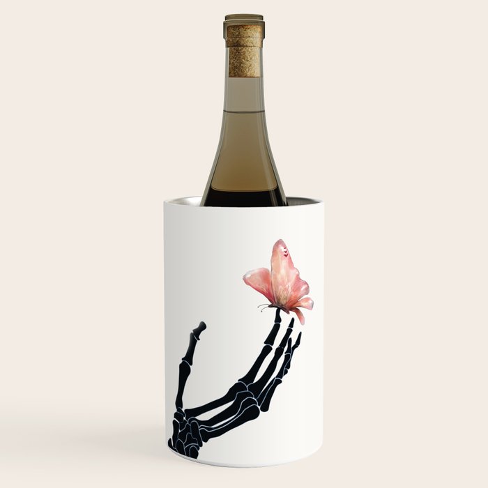 Butterfly on Skeleton Hand Wine Chiller Gallery Image 1