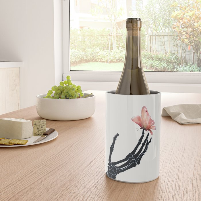 Butterfly on Skeleton Hand Wine Chiller Gallery Image 4