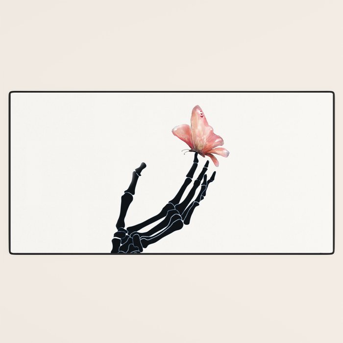 Butterfly on Skeleton Hand Desk Mat Gallery Image 3