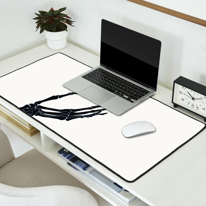 Butterfly on Skeleton Hand Desk Mat Gallery Image 2