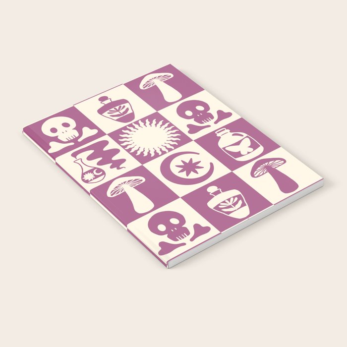 Potions and Spooky Things Checkerboard Pattern Notebook Gallery Image 1