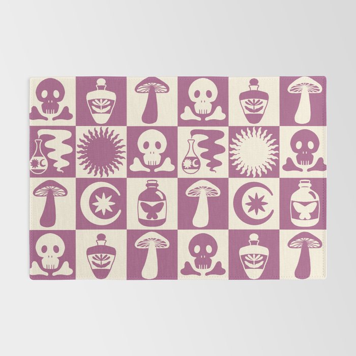 Potions and Spooky Things Checkerboard Pattern Rug Gallery Image 2