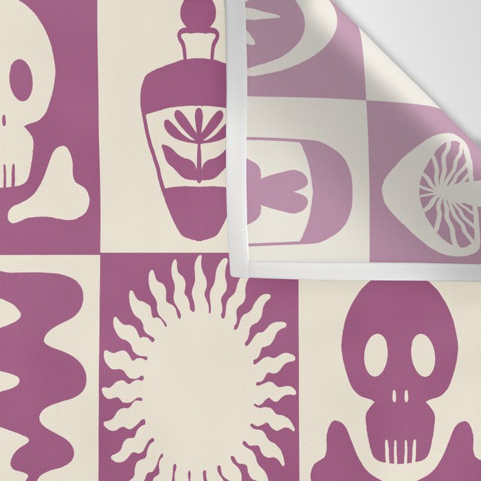 Potions and Spooky Things Checkerboard Pattern Wall Tapestry Gallery Image 3