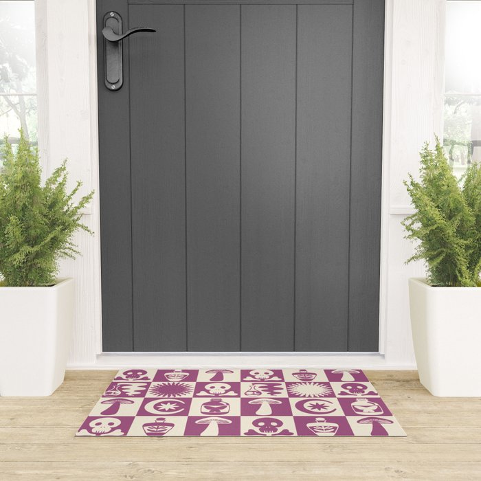 Potions and Spooky Things Checkerboard Pattern Welcome Mat Gallery Image 3