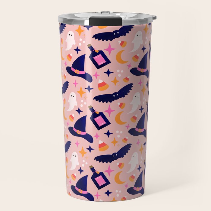 Pink Halloween essentials  Travel Mug Gallery Image 1