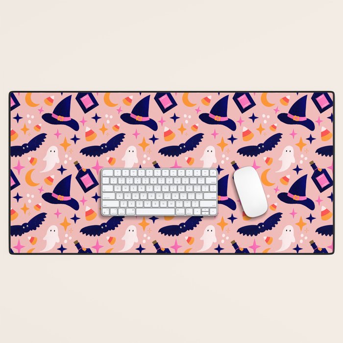 Pink Halloween essentials  Desk Mat Gallery Image 1