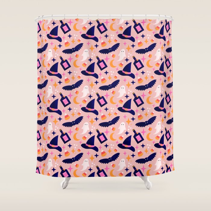 Pink Halloween essentials  Shower Curtain Gallery Image 1