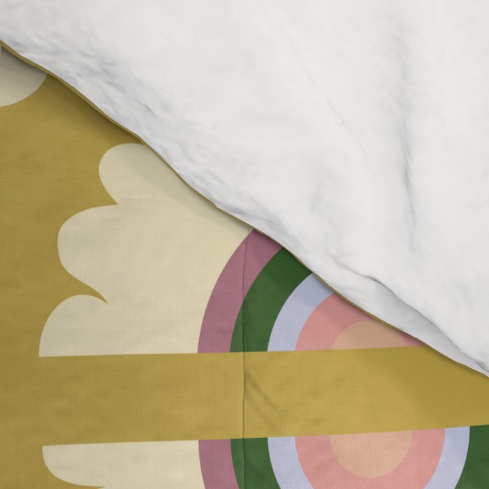 Retro Rainbow Flower - Gold Comforter Gallery Image 4
