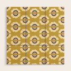 Retro Rainbow Flower - Gold Wood Wall Art Gallery Image 1
