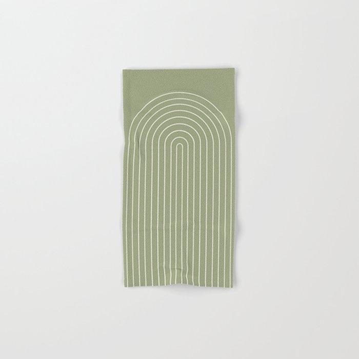 Minimal Arch LIII Earthy Sage Green Modern Geometric Lines Bath Towel Gallery Image 1