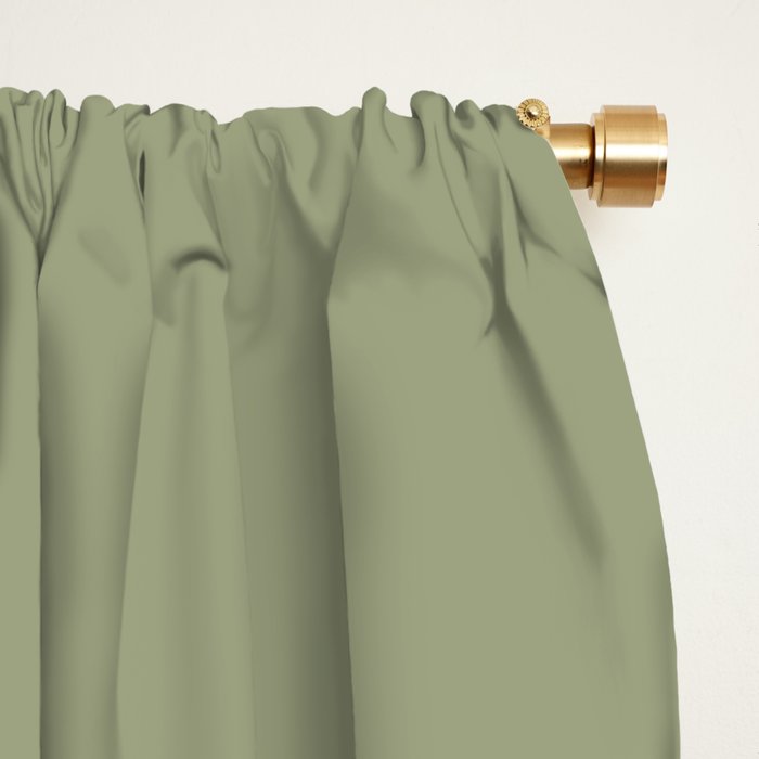 Minimal Arch LIII Earthy Sage Green Modern Geometric Lines Window Curtain Gallery Image 2