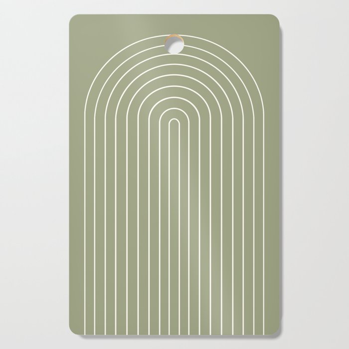 Minimal Arch LIII Earthy Sage Green Modern Geometric Lines Cutting Board Gallery Image 1