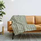 Minimal Arch LIII Earthy Sage Green Modern Geometric Lines Throw Blanket Gallery Image 1