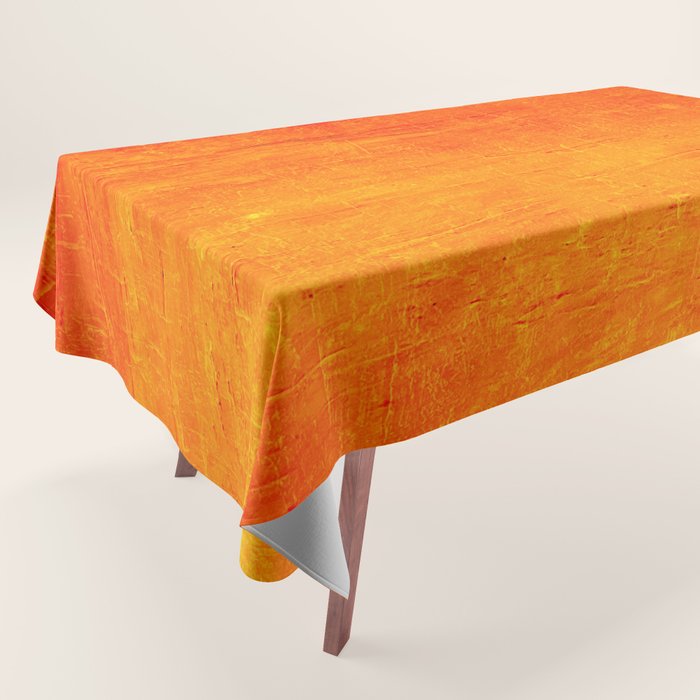 Orange Sunset Textured Acrylic Painting Tablecloth Gallery Image 1