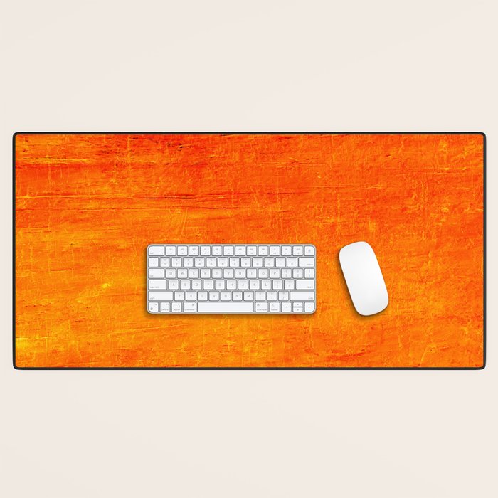 Orange Sunset Textured Acrylic Painting Desk Mat Gallery Image 1