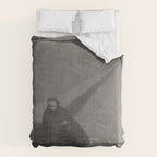 Edgar Allan Poe Walking the Bronx's High Bridge black and white lithograph  Comforter Gallery Image 6