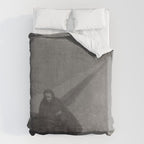 Edgar Allan Poe Walking the Bronx's High Bridge black and white lithograph  Duvet Cover Gallery Image 6