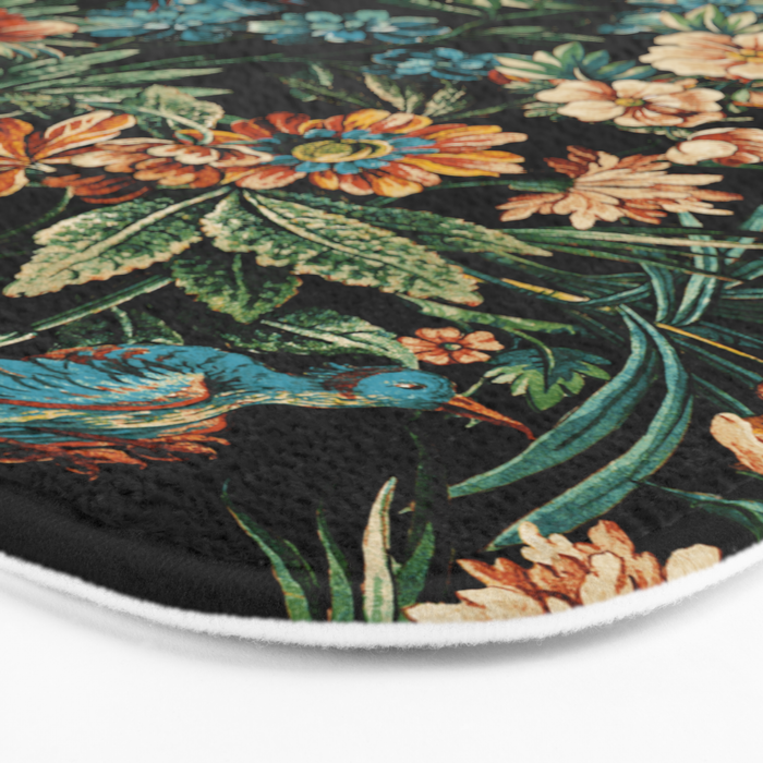 Floral and Birds Pattern Bath Mat Gallery Image 3