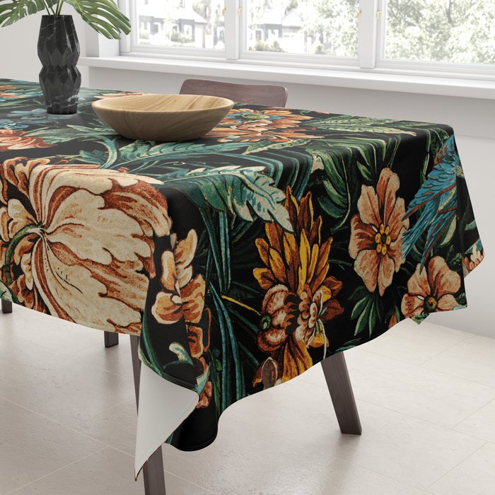 Floral and Birds Pattern Tablecloth Gallery Image 3