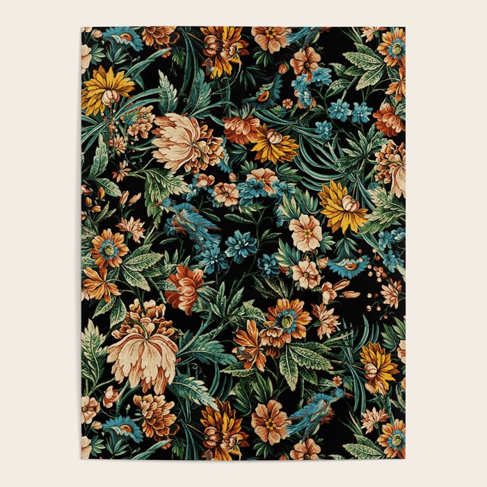 Floral and Birds Pattern Poster Gallery Image 4