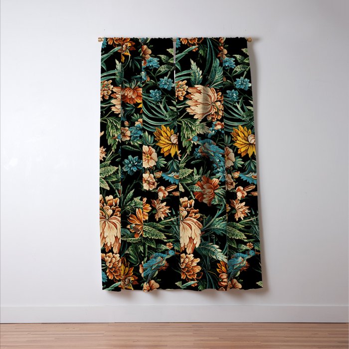 Floral and Birds Pattern Window Curtain Gallery Image 3