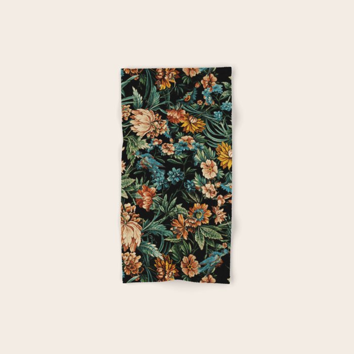 Floral and Birds Pattern Bath Towel Gallery Image 1