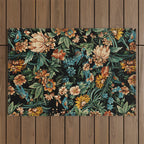 Floral and Birds Pattern Outdoor Rug Gallery Image 1