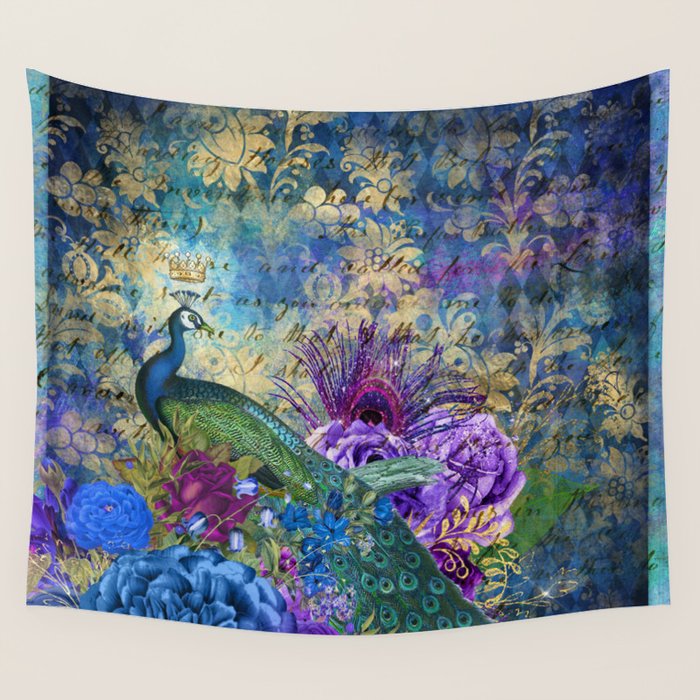 Feather Peacock 20 Wall Tapestry Gallery Image 1
