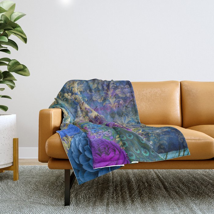 Feather Peacock 20 Throw Blanket Gallery Image 1